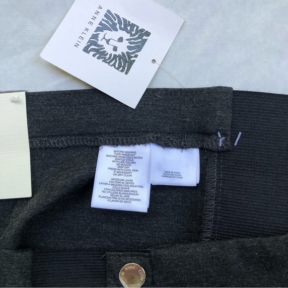NWT Anne Klein Dark Grey Slim Ankle Pant Size M - Picture 7 of 8